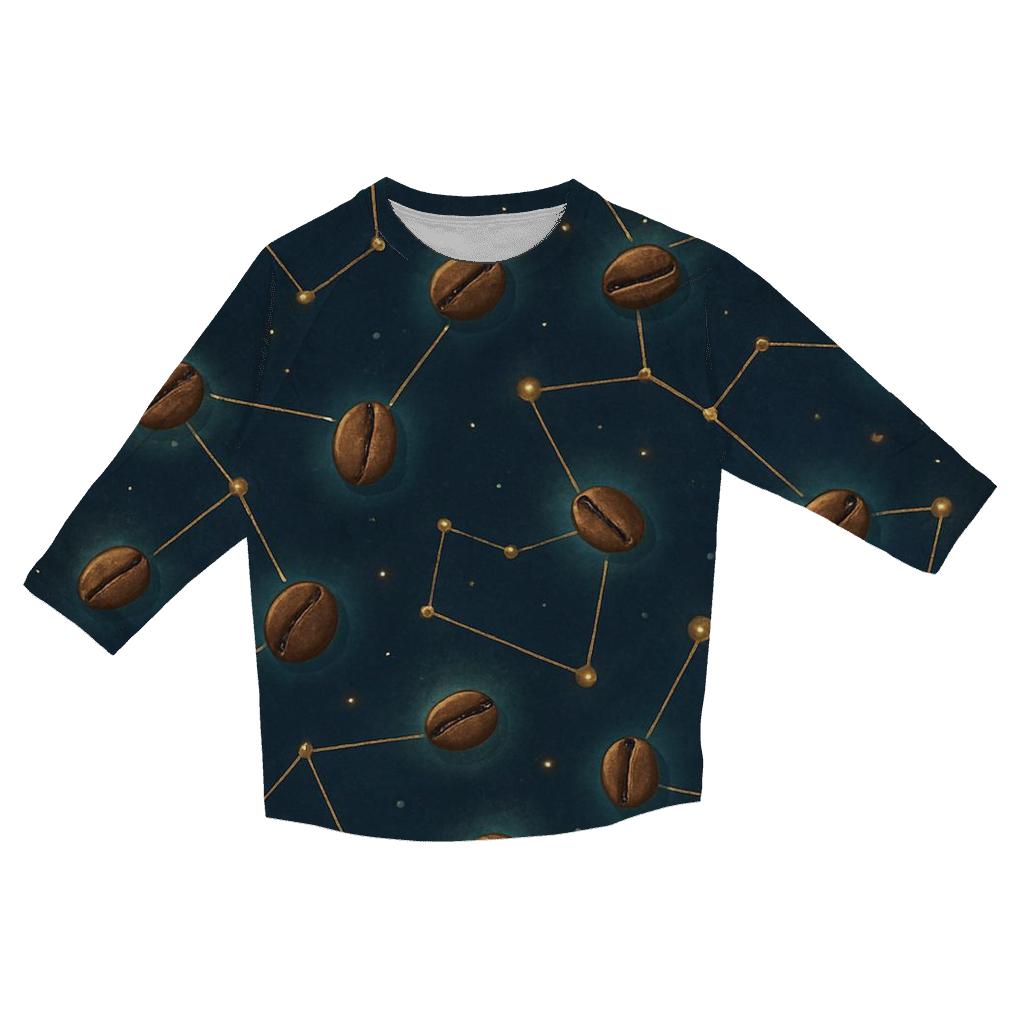 Bean Constellation Map printed three quarter sleeve shirts