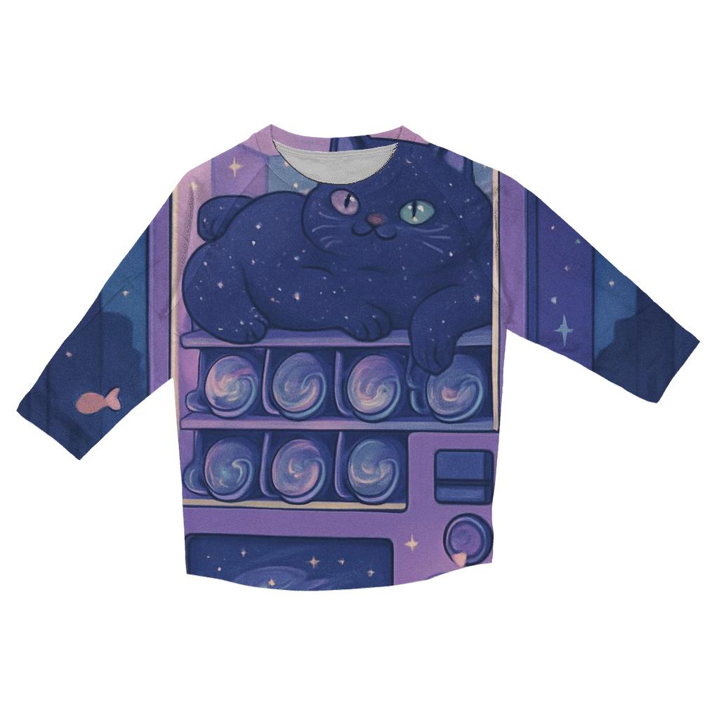 Cosmic Cat In The Vending Machine trendy 3/4 sleeve tops