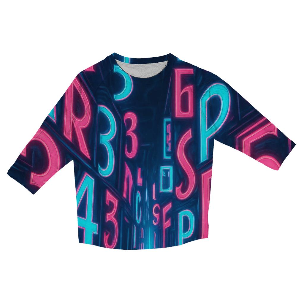 Neon Alley Typography Flow personalized 3/4 sleeve tees