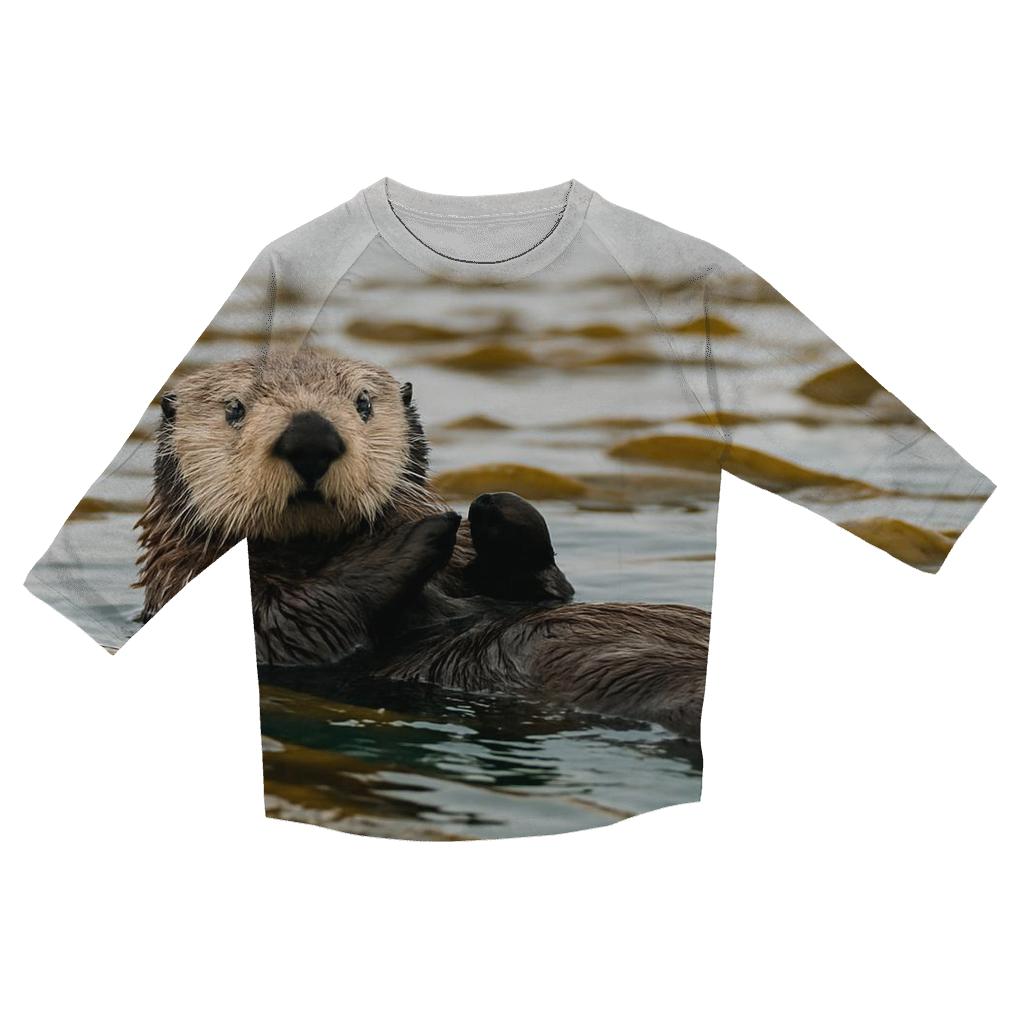 Kelp Forest Glide Sea Otter casual three quarter sleeve shirts