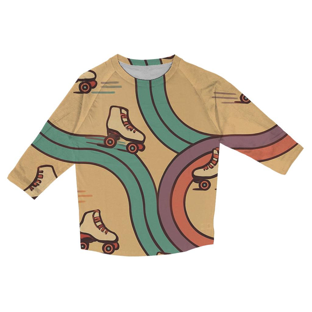 Funky Roller Rink Vibes casual three quarter sleeve shirts