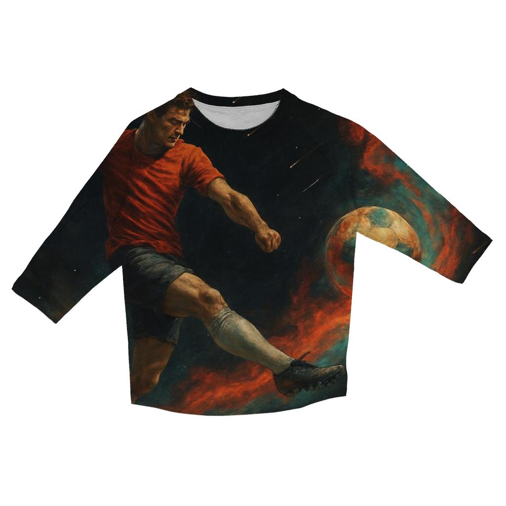 Galactic Soccer Nebula Kickoff casual three quarter sleeve shirts
