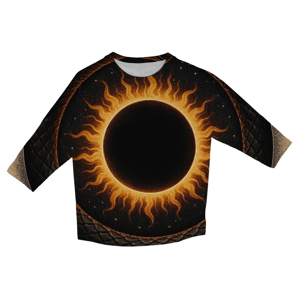 Solar Eclipse Serpent Ouroboros fashion 3/4 sleeve shirts
