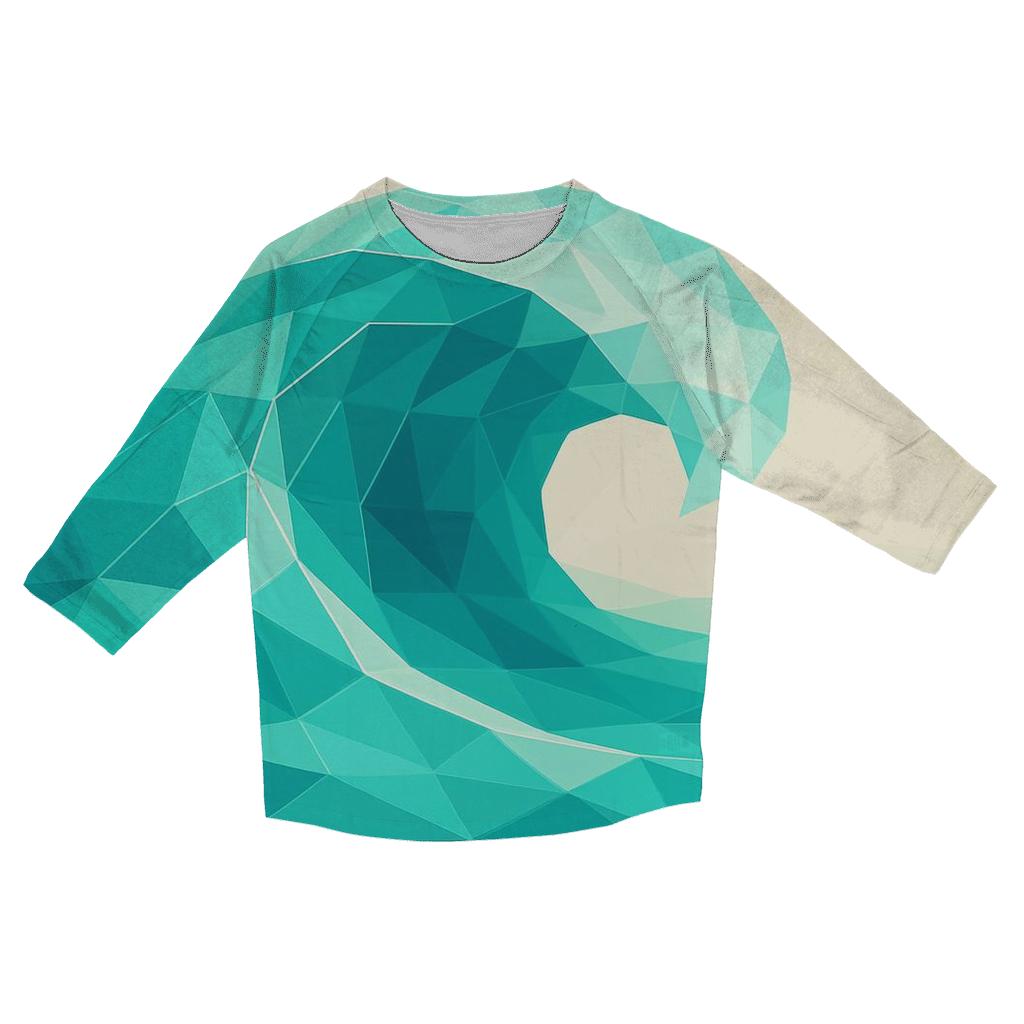 Geometric Ocean Fractals designer 3/4 sleeve blouses