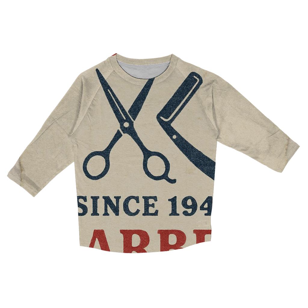 Classic Barber Shop Ticket Stub casual three quarter sleeve shirts