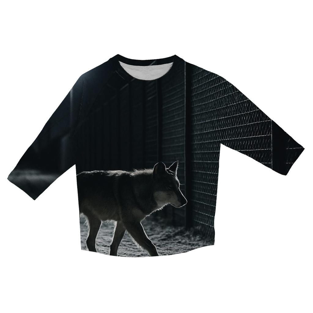 Night Patrol Wolf At Border Fence designer 3/4 sleeve blouses