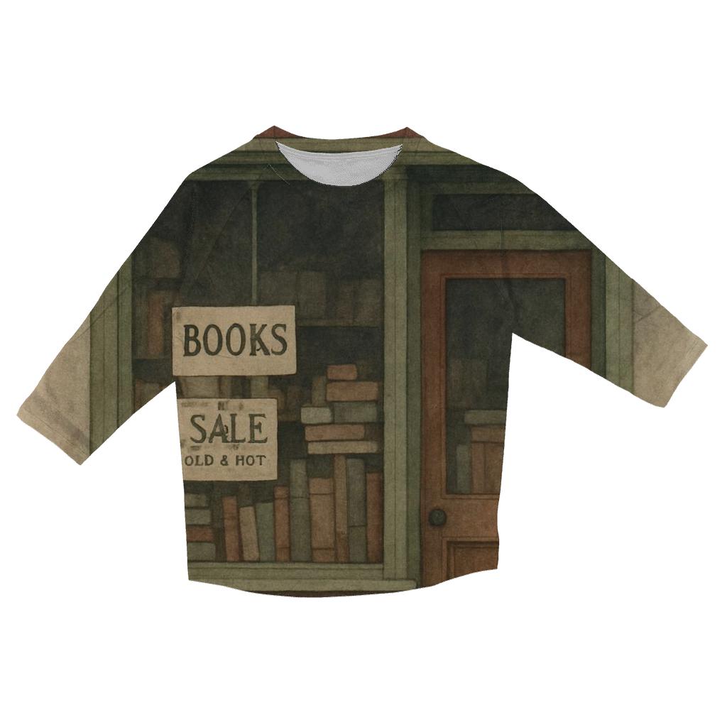 Vintage Bookstore Window Display cotton quarter sleeve shirts