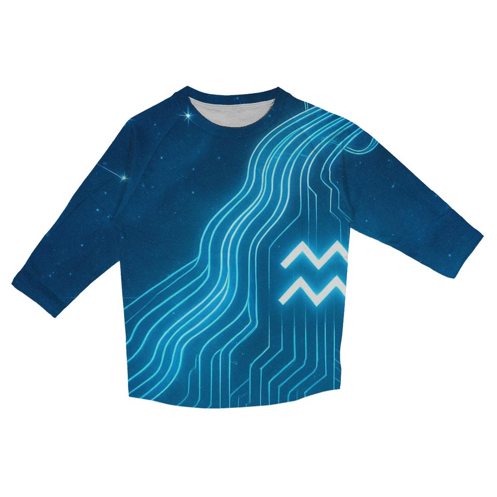 Aquarius Cosmic Water Circuit personalized 3/4 sleeve tees