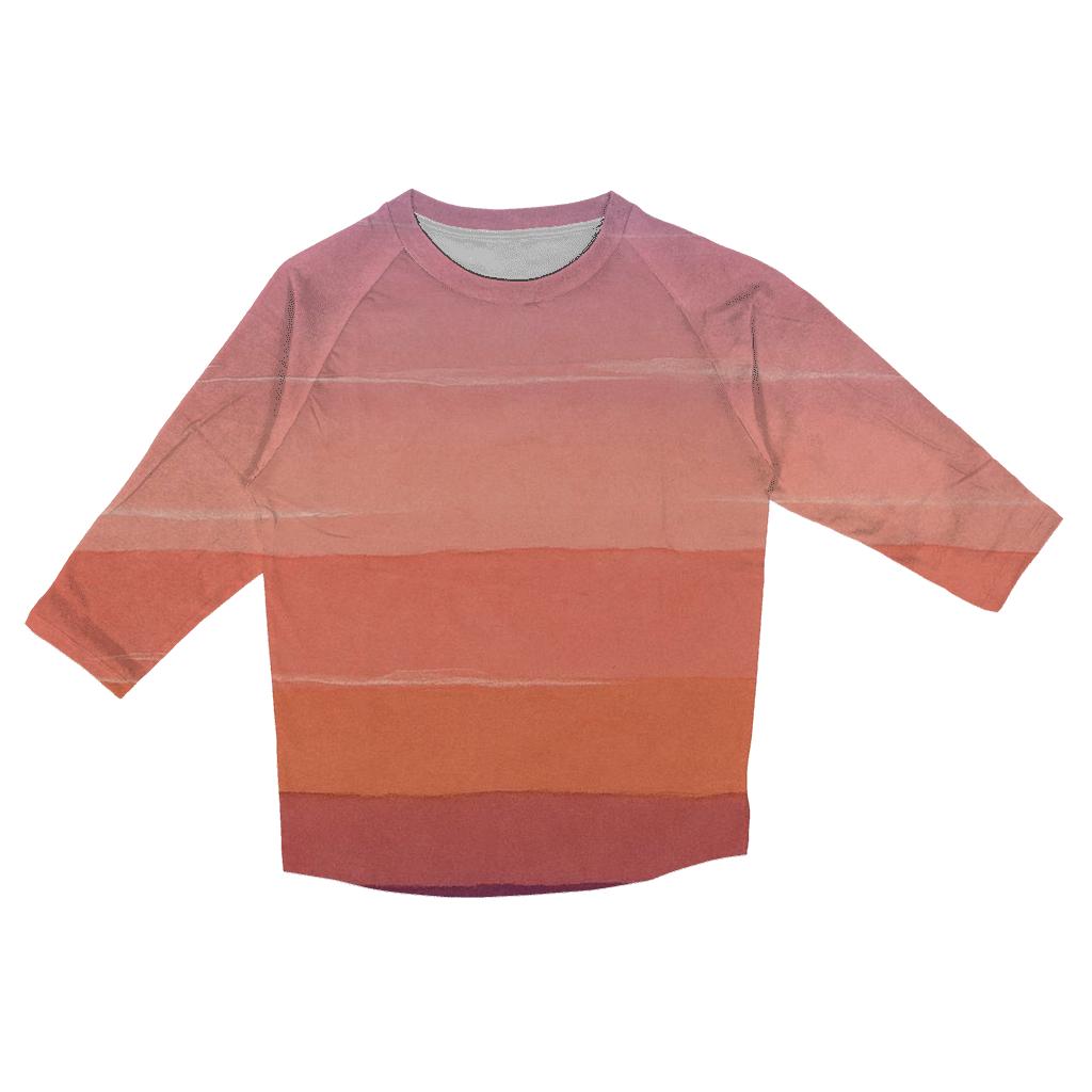 Sunset Horizon Overdye Stripes trendy 3/4 sleeve tops