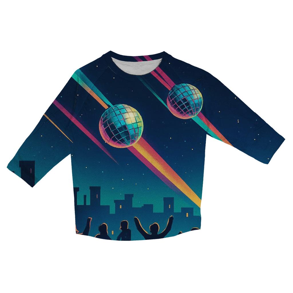 Disco Meteor Shower casual three quarter sleeve shirts