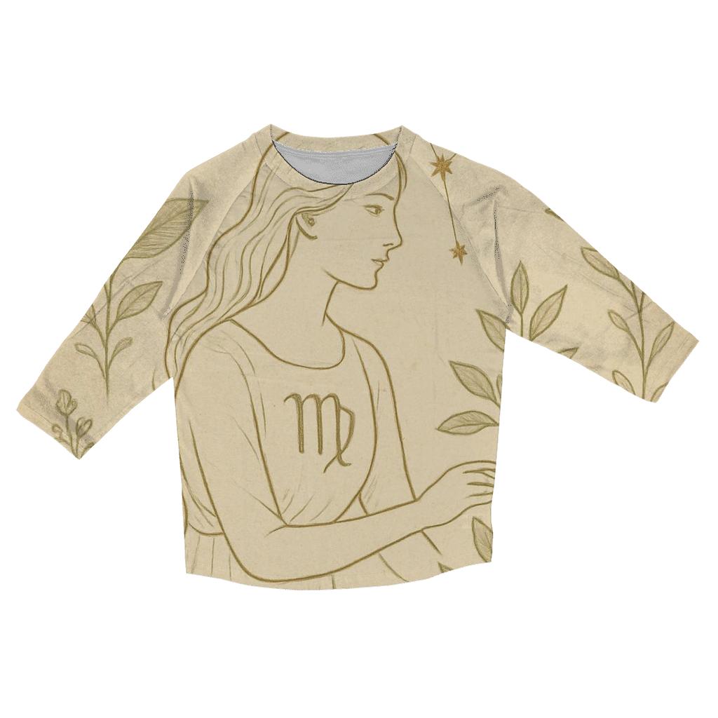 Virgo Celestial Herbarium Chart cotton quarter sleeve shirts