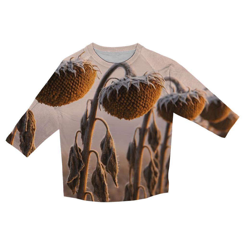 Frost On Forgotten Sunflowers fashion 3/4 sleeve shirts
