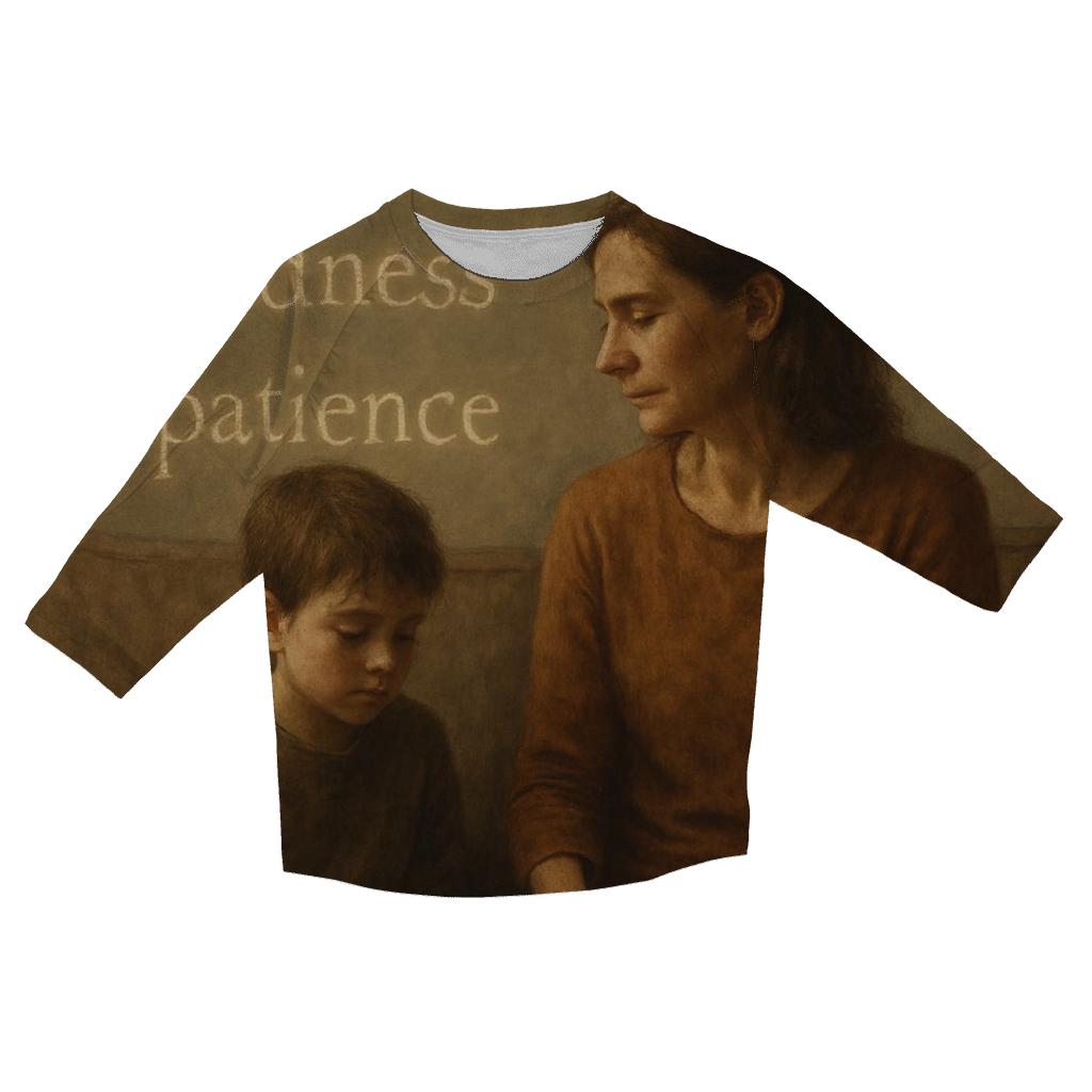 Her Silence That Teaches The Strongest Words printed three quarter sleeve shirts
