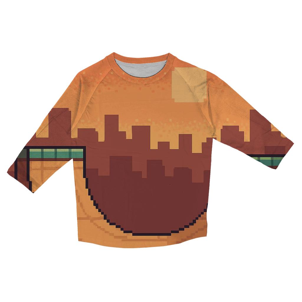 Pixel Skate Ramp Horizon cotton quarter sleeve shirts