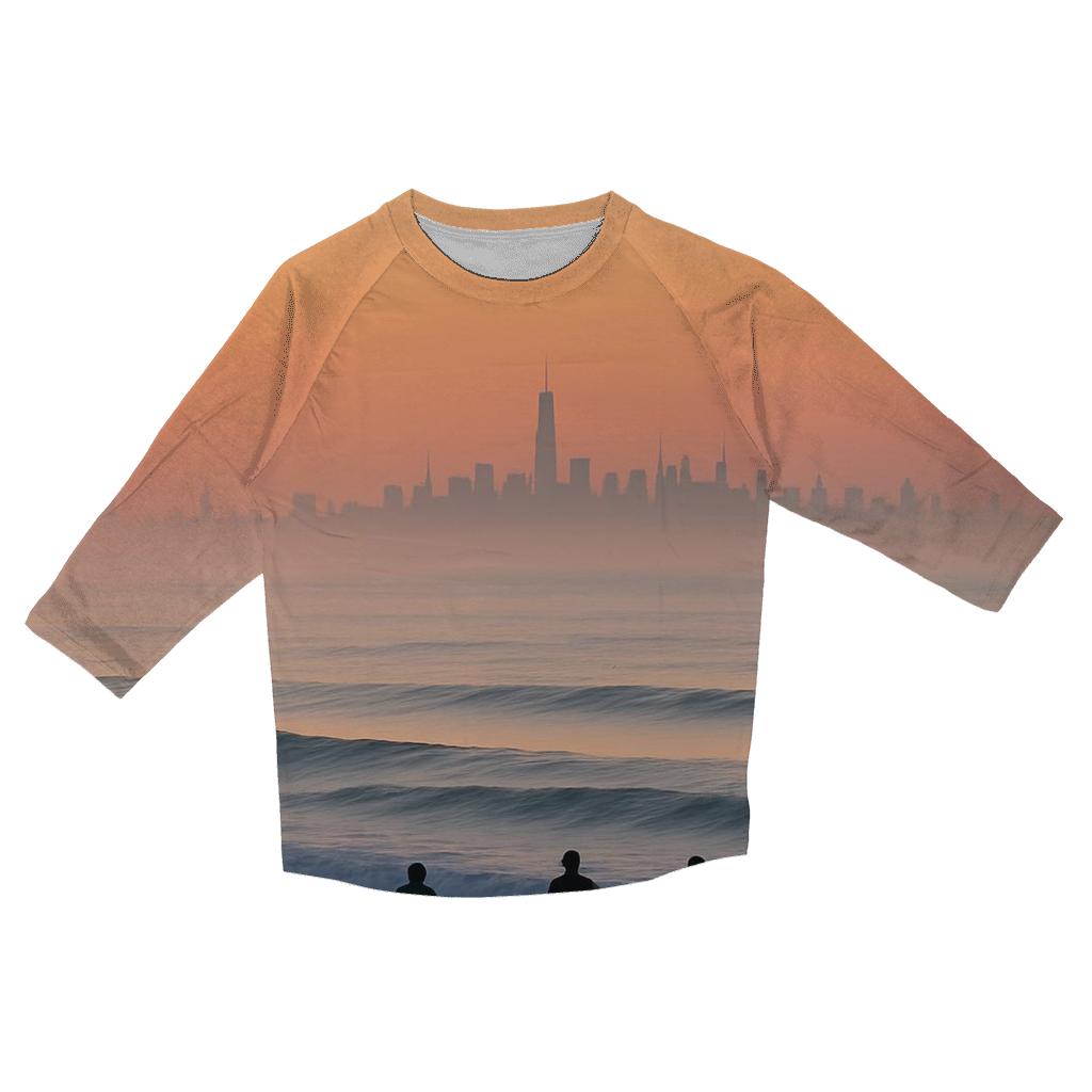 Sunrise From Rockaway With Distant Towers designer 3/4 sleeve blouses
