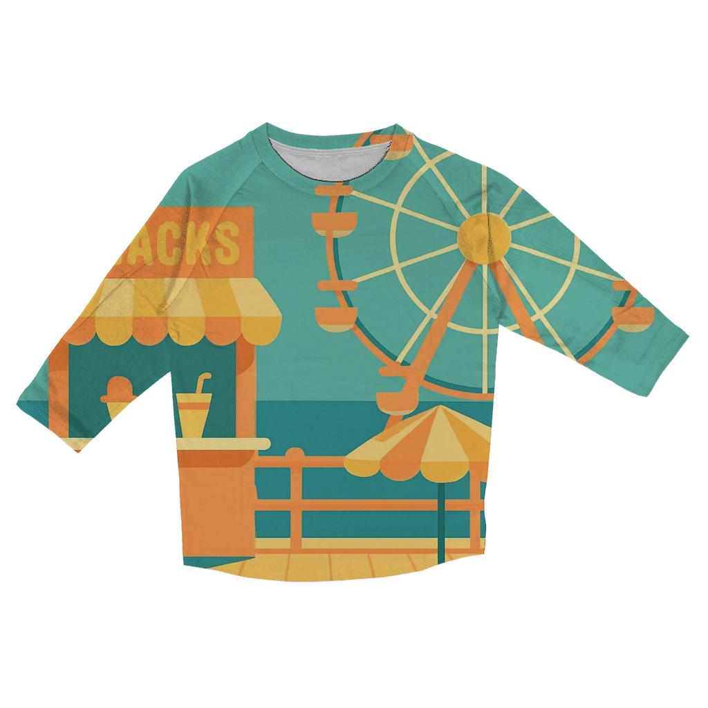 Retro Beach Boardwalk Day stylish quarter sleeve tops