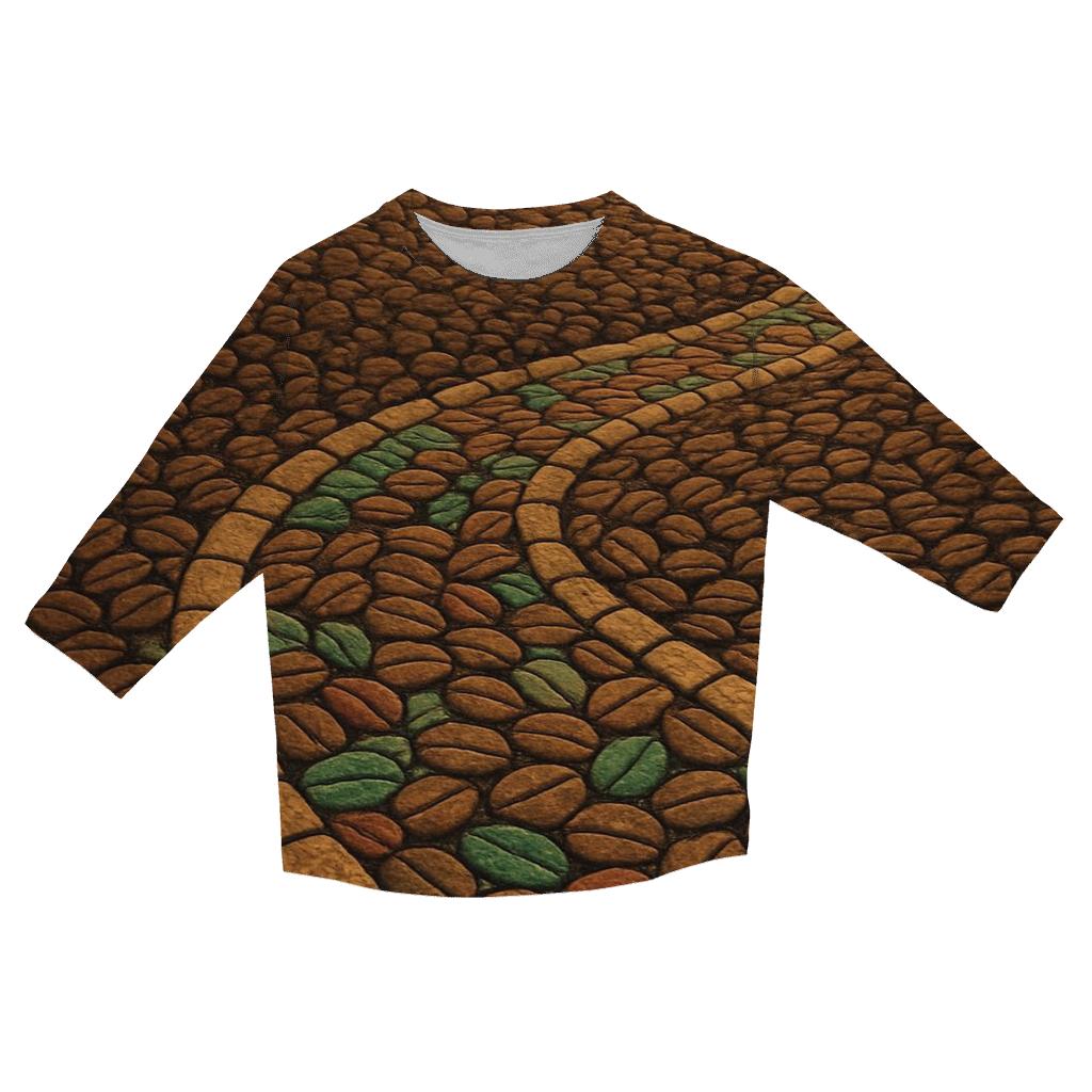 Bean Mosaic Pathway custom 3/4 sleeve shirts