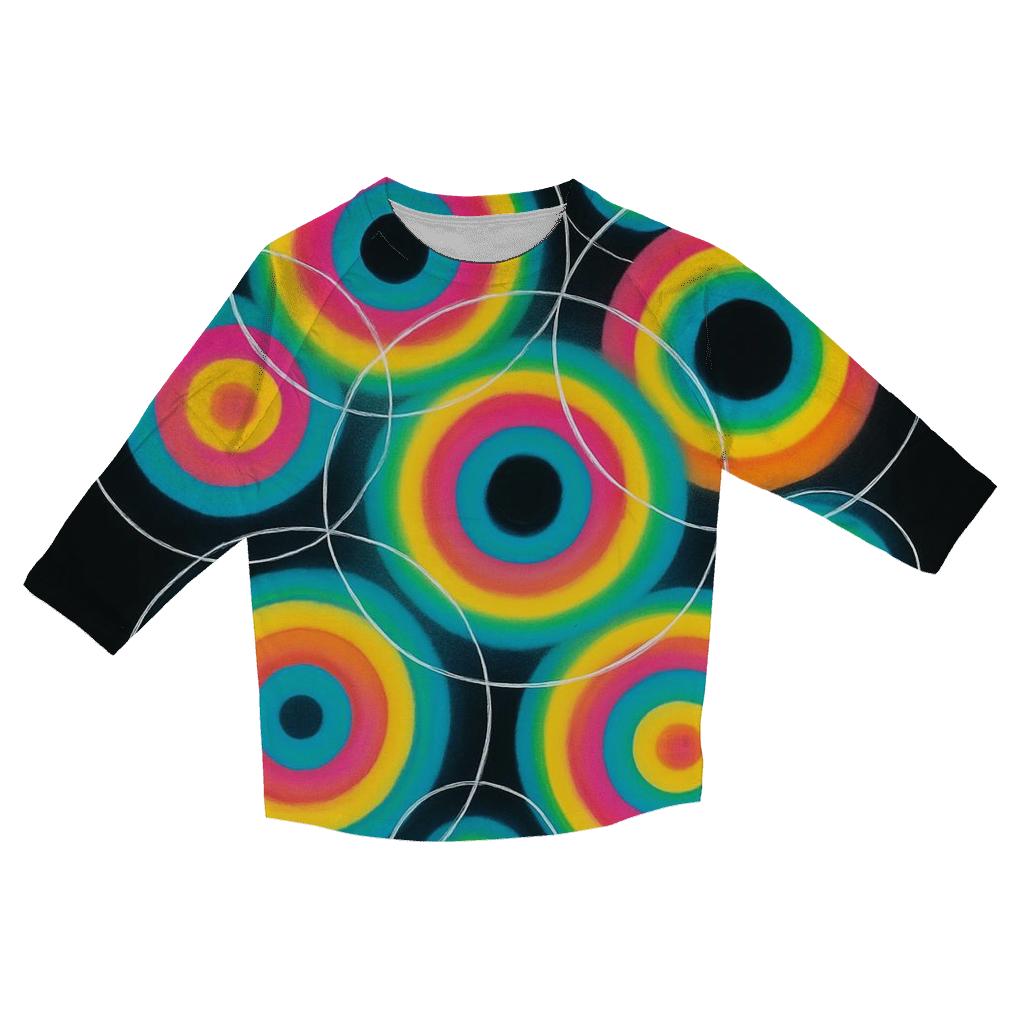 Neon Orbital Ring Cluster printed three quarter sleeve shirts