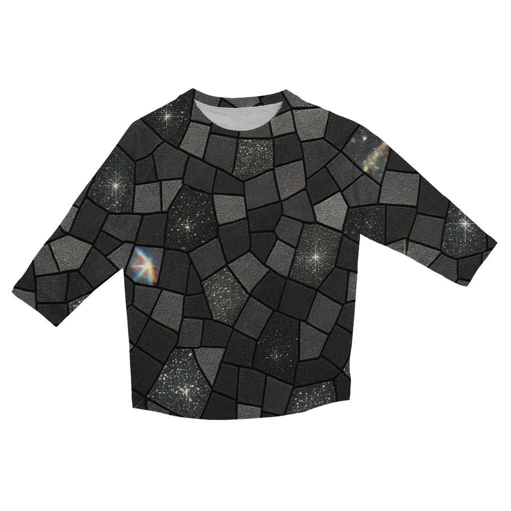 Silver Hologlow Mosaic designer 3/4 sleeve blouses