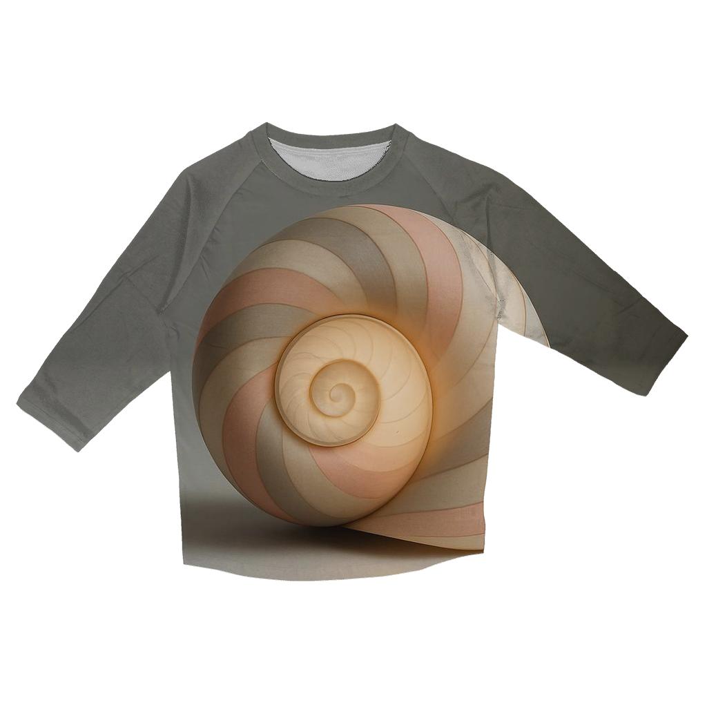 Spiral Sanctuary Shell printed three quarter sleeve shirts