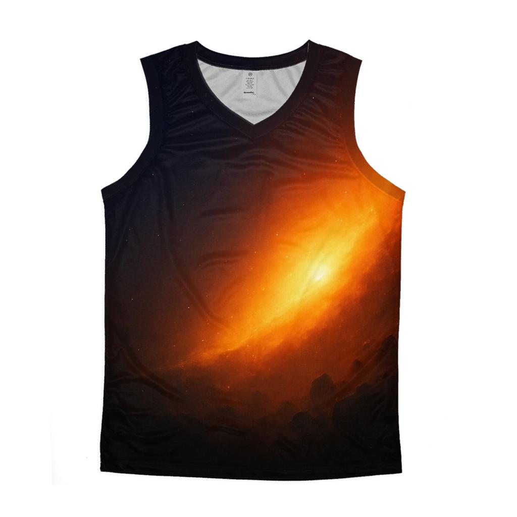 Celestial Ember Drift cotton sleeveless tops