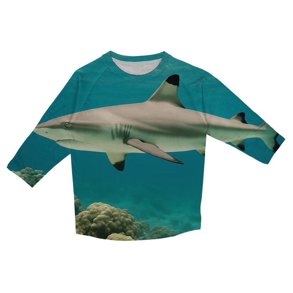 Reef Patrol Blacktip Reef Shark designer 3/4 sleeve blouses