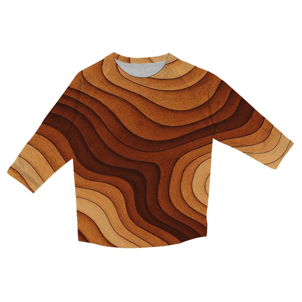 Crema Topographic Lines trendy 3/4 sleeve tops