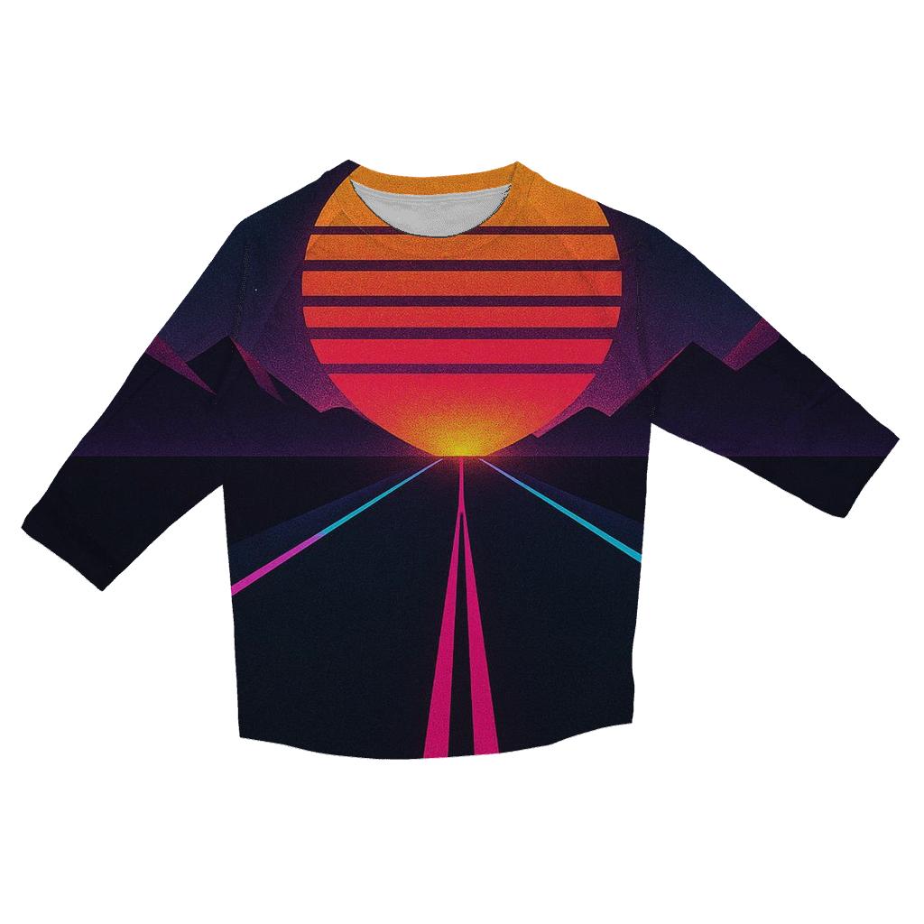 Neon Highway Night Run designer 3/4 sleeve blouses