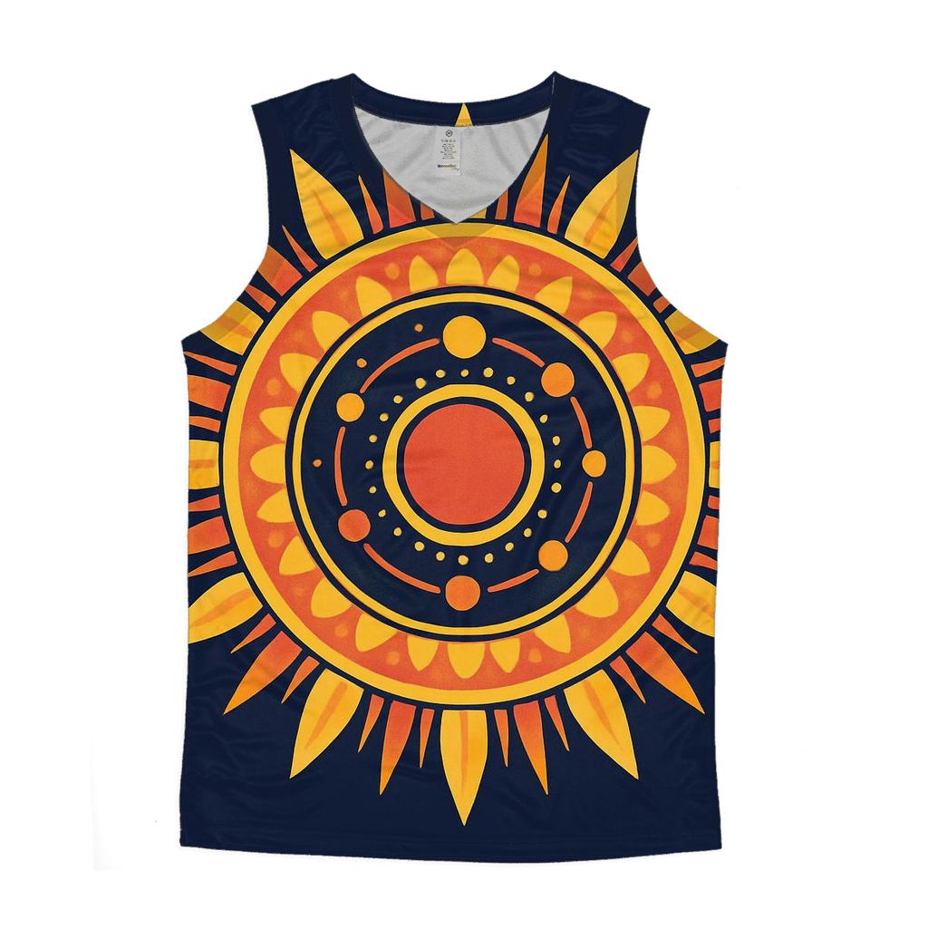 Solar Bloom Mandala sports performance tank tops