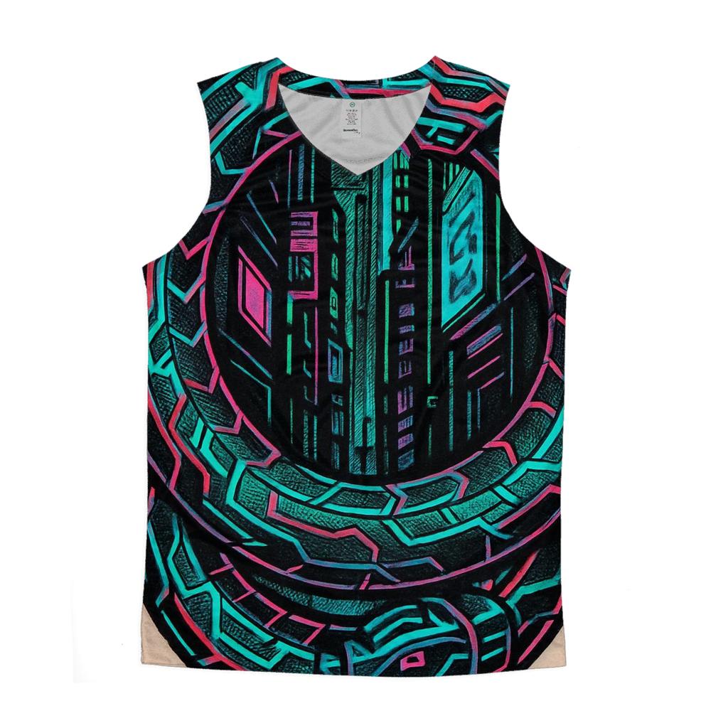 Neon Alley Cyber Ouroboros stylish racerback tanks