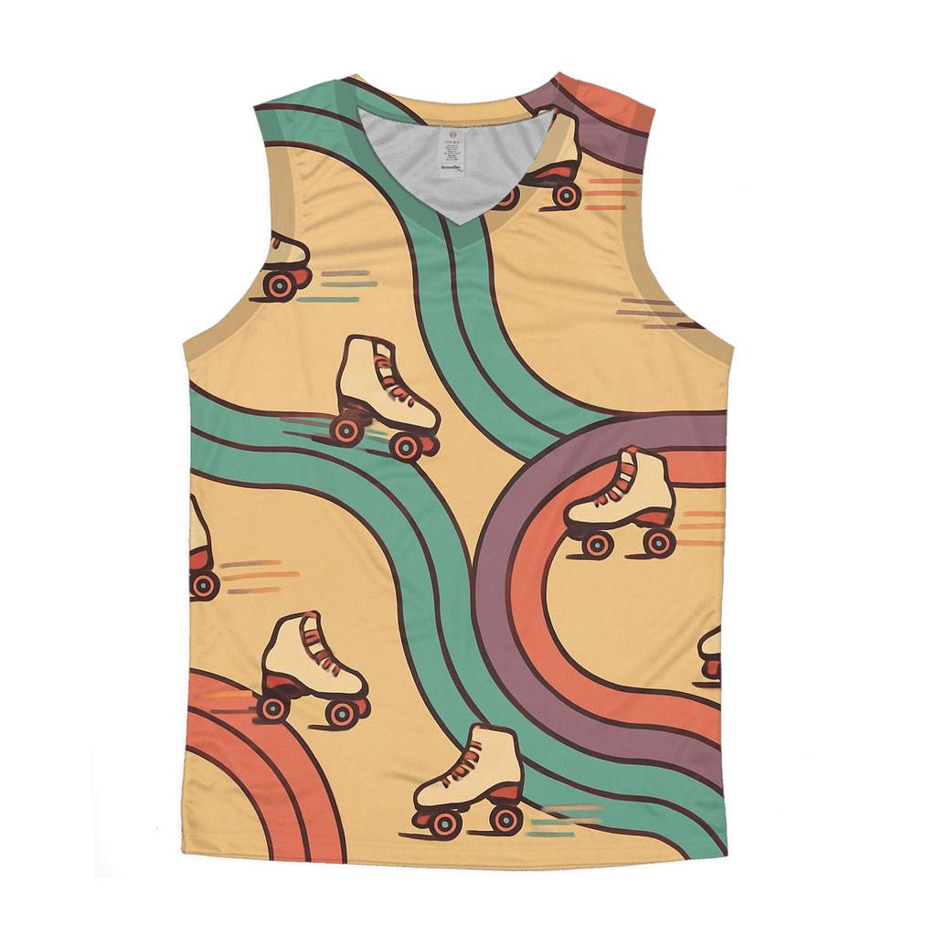 Funky Roller Rink Vibes graphic print tank tops