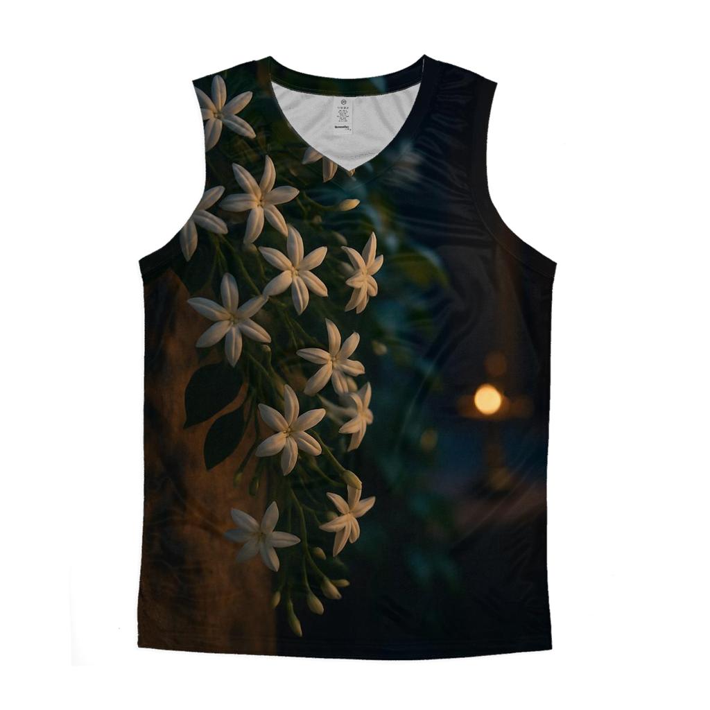 Night Fragrant Jasmine Courtyard custom tank tops