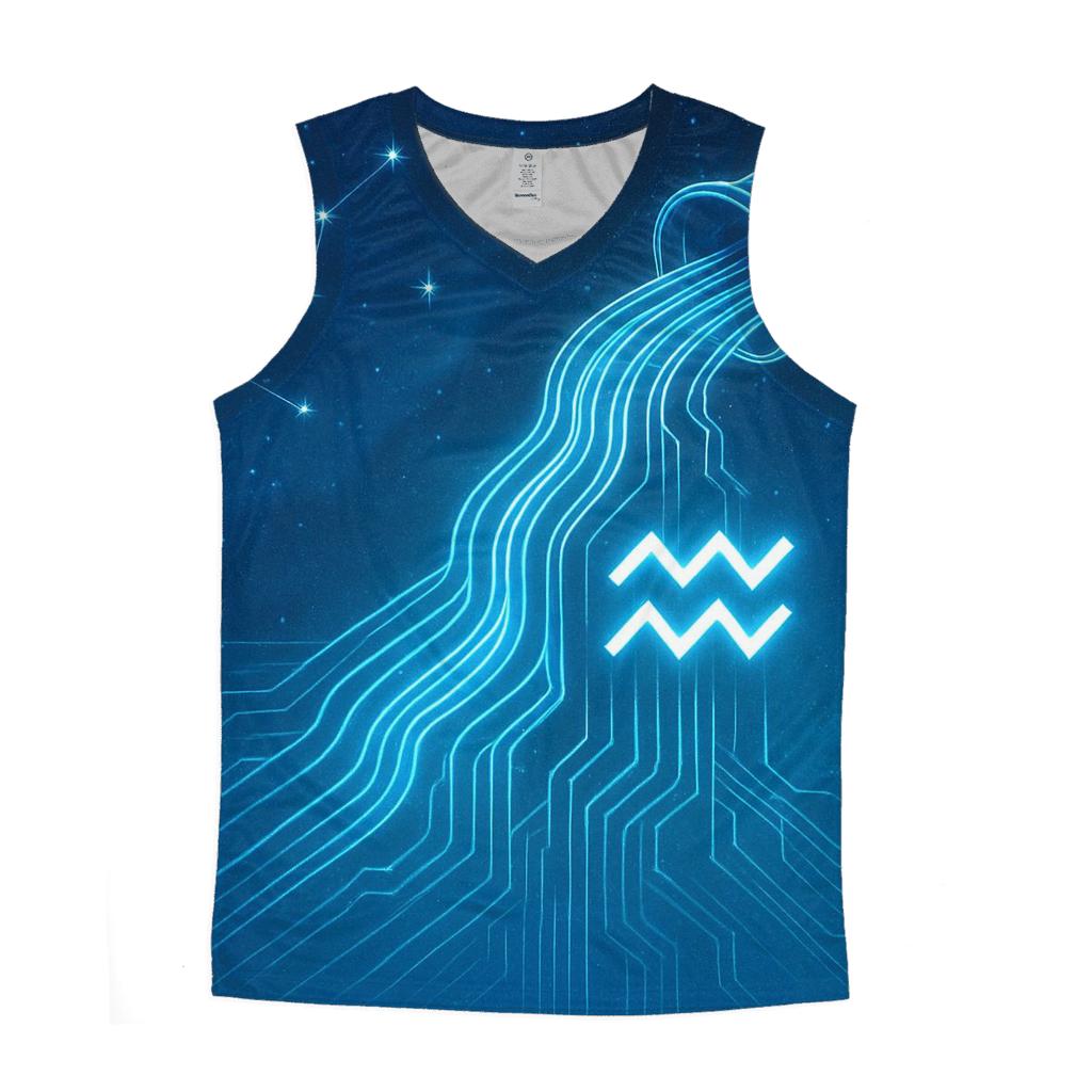 Aquarius Cosmic Water Circuit graphic print tank tops
