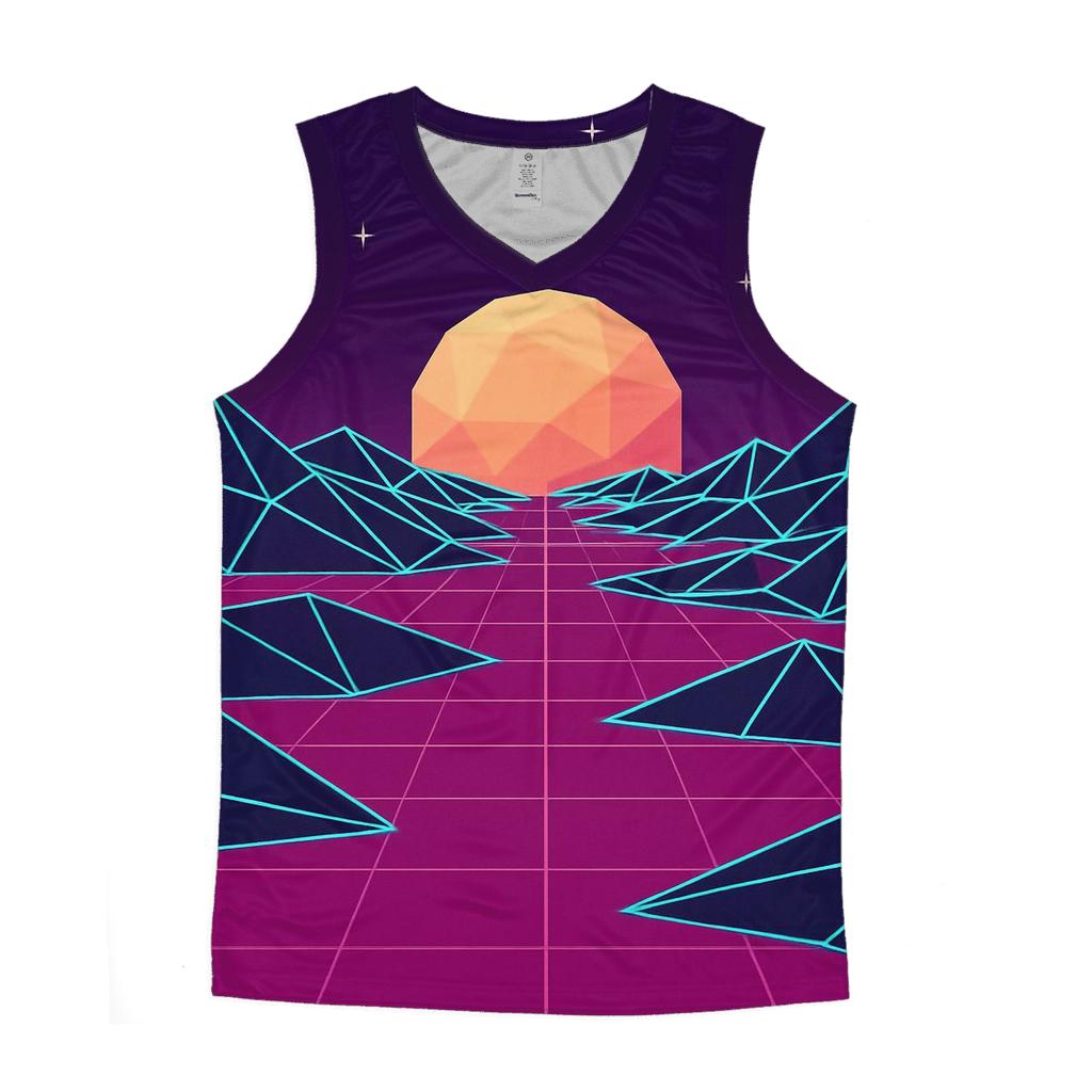 Digital Wireframe Desert custom tank tops