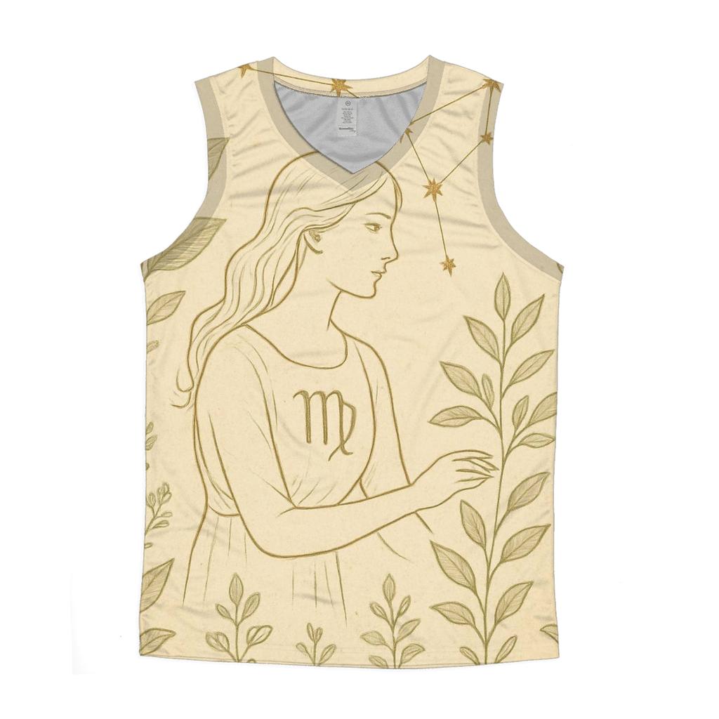 Virgo Celestial Herbarium Chart graphic print tank tops
