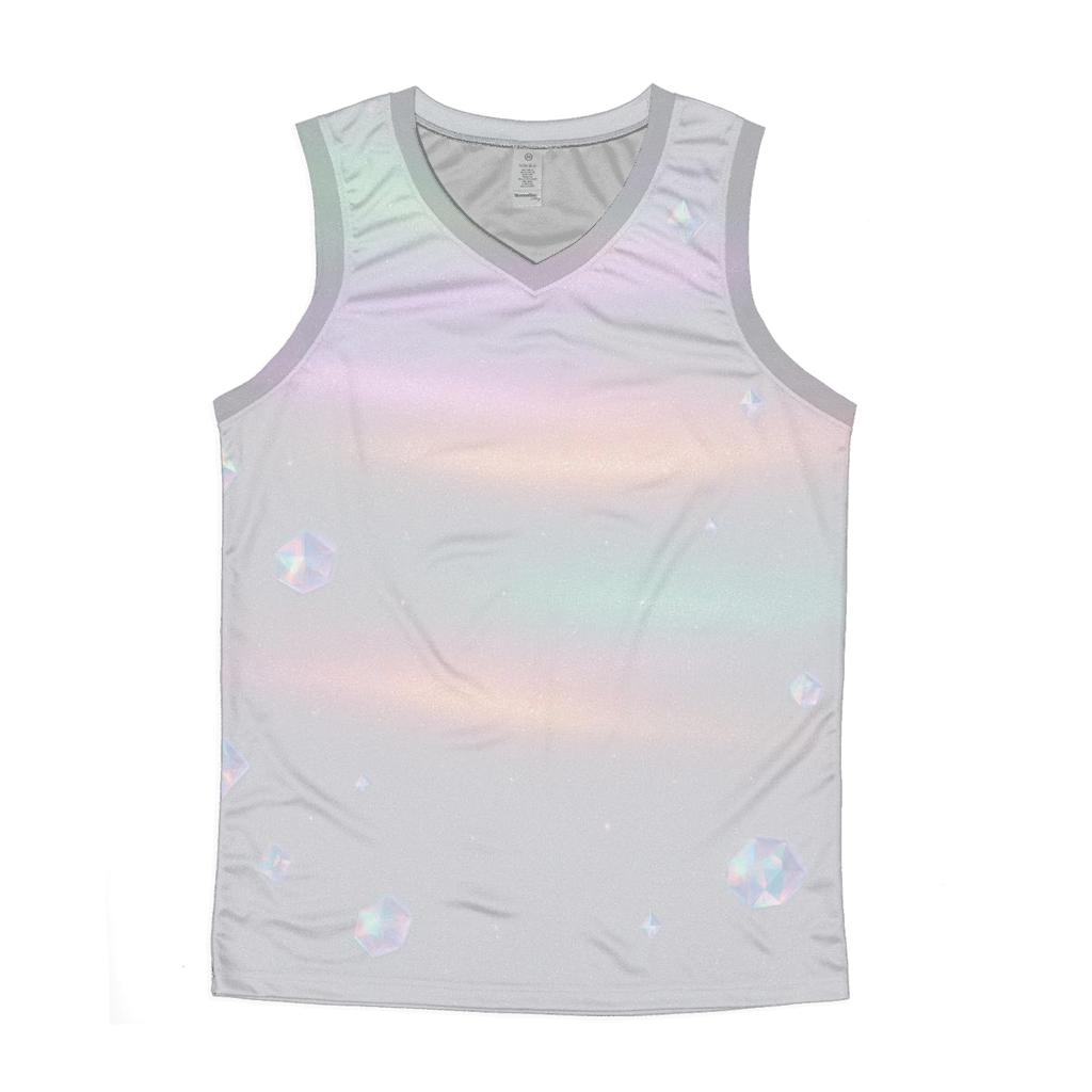 Pastel Aurora Gem Veil graphic print tank tops