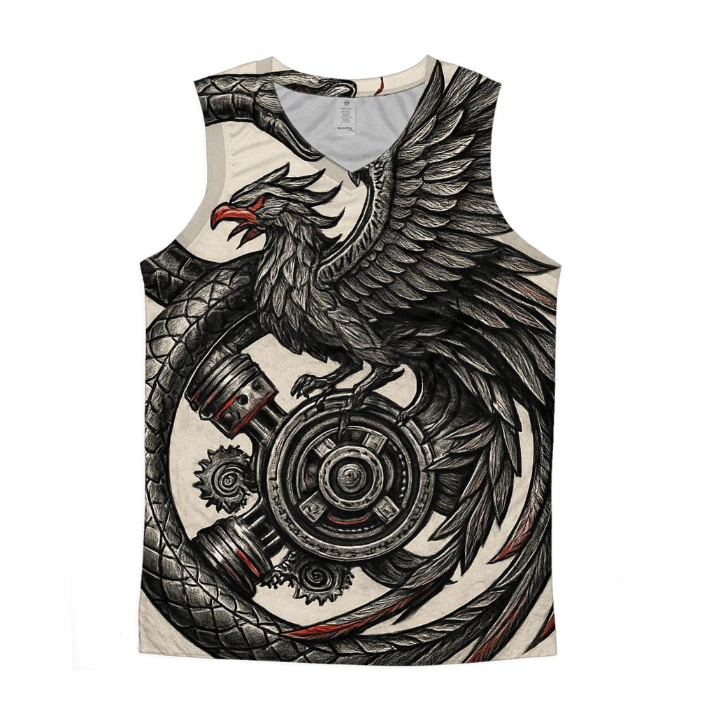 Mechanical Phoenix Ouroboros Engine personalized athletic tanks