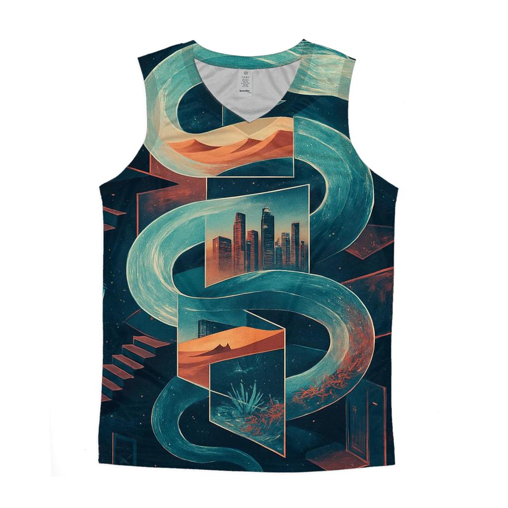 Serpent Of Shuffled Realities graphic print tank tops