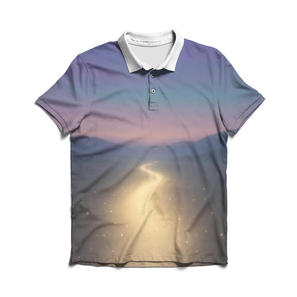 Luminous Horizon Path custom polo shirts