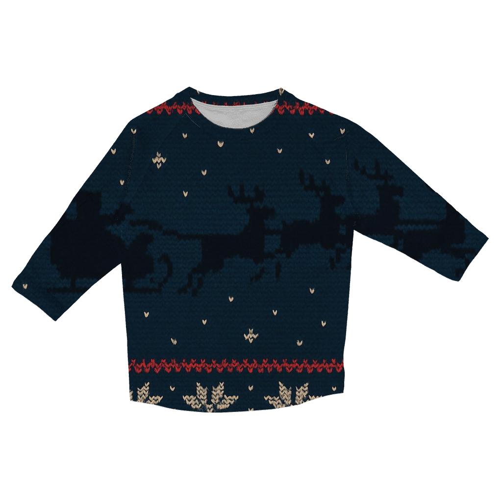 Midnight Sleigh Silhouette Bands Design personalized 3/4 sleeve tees