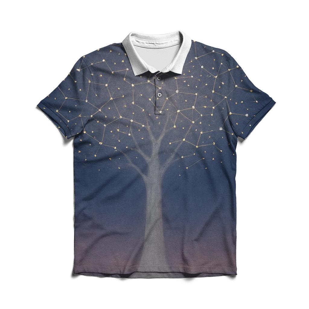 Tree Of Quiet Constellations premium cotton polo shirts
