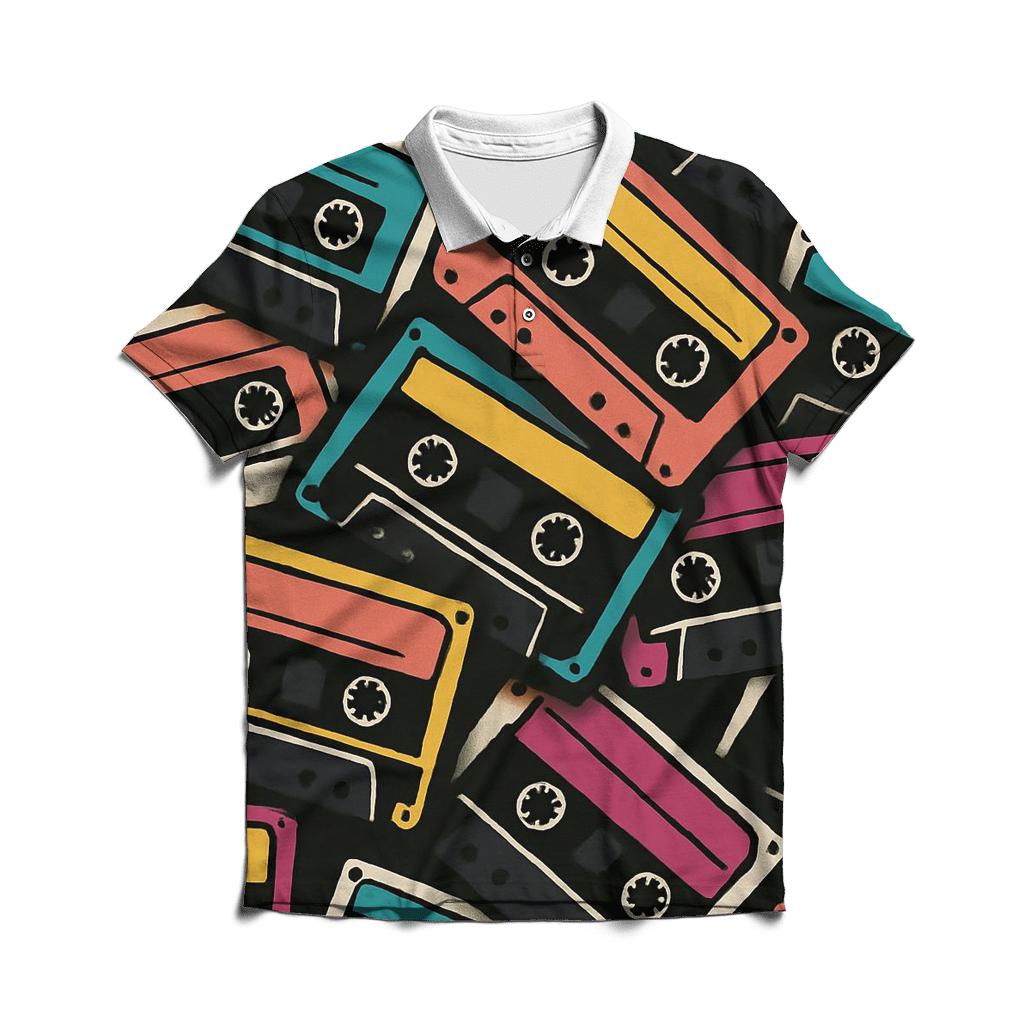 Analog Cassette Mosaic classic pique polos