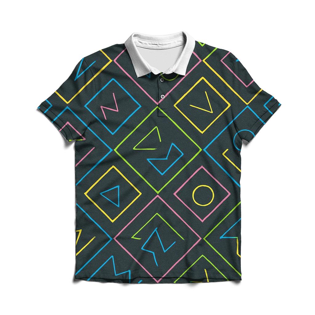 Retro Arcade Floor Tiles personalized polo shirts