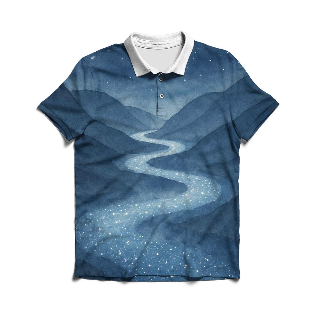 Gentle River Of Stars casual sports polo shirts