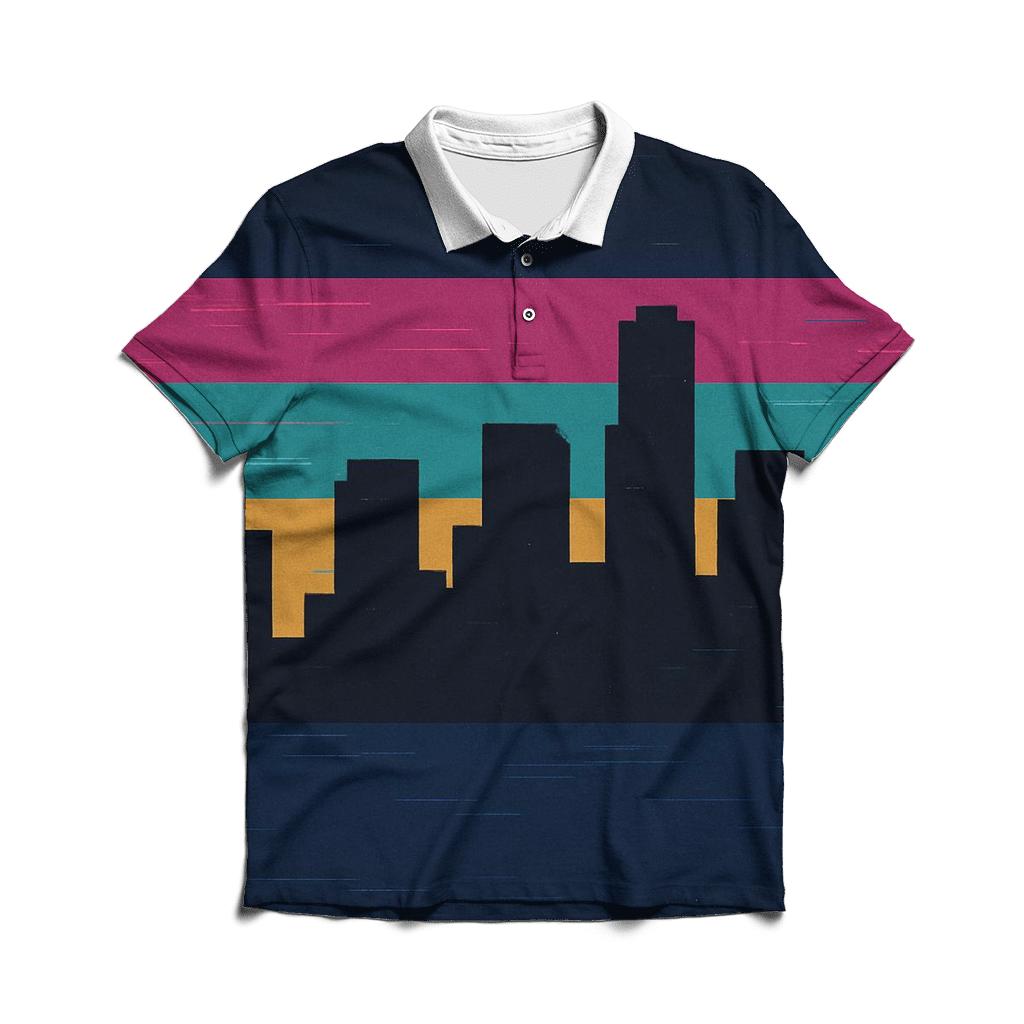 VHS Sunset City Bands designer slim fit polos