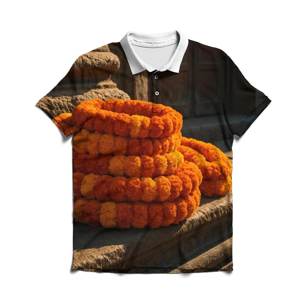 Marigold Garlands At Temple Steps classic pique polos