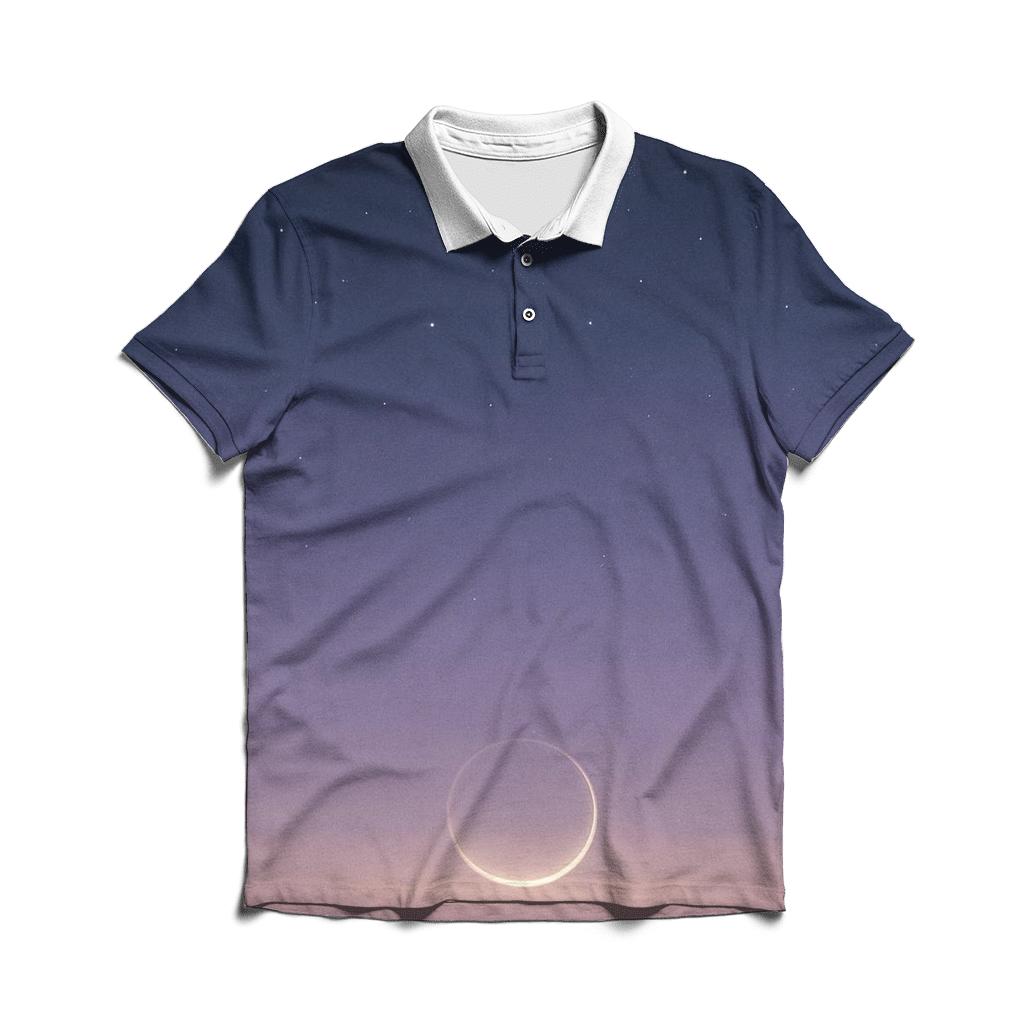 Galactic Dawn Whisper premium cotton polo shirts