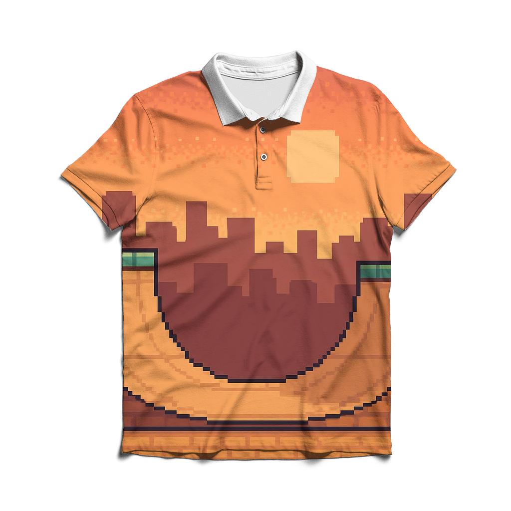 Pixel Skate Ramp Horizon custom polo shirts