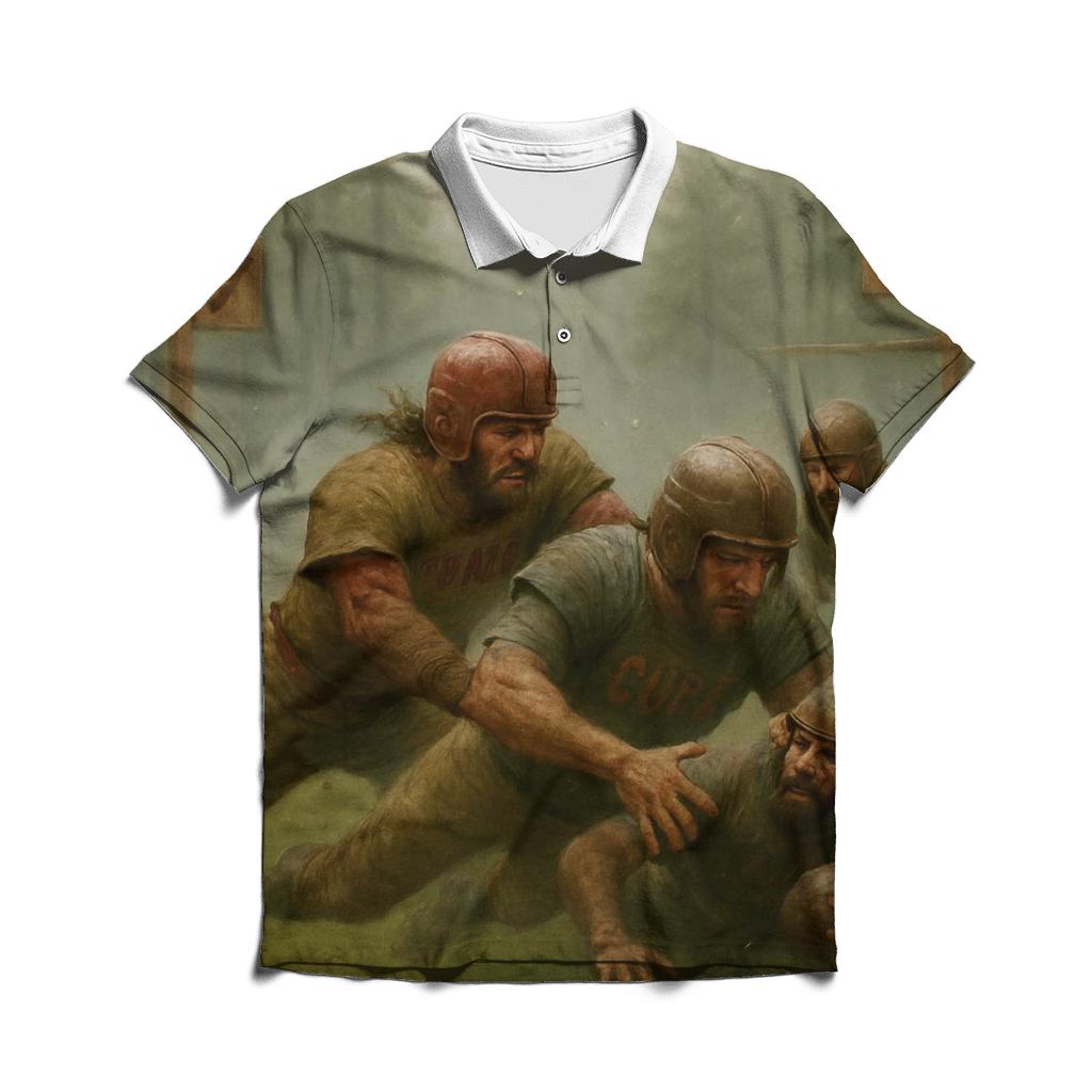 Forest Mist Gridiron Braves Against Cubs stylish collar polo tees