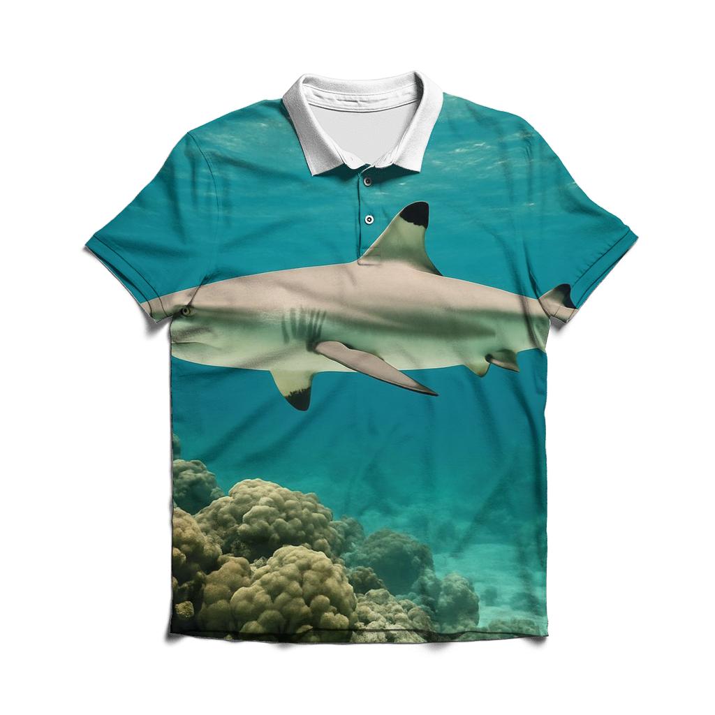 Reef Patrol Blacktip Reef Shark branded logo polo shirts